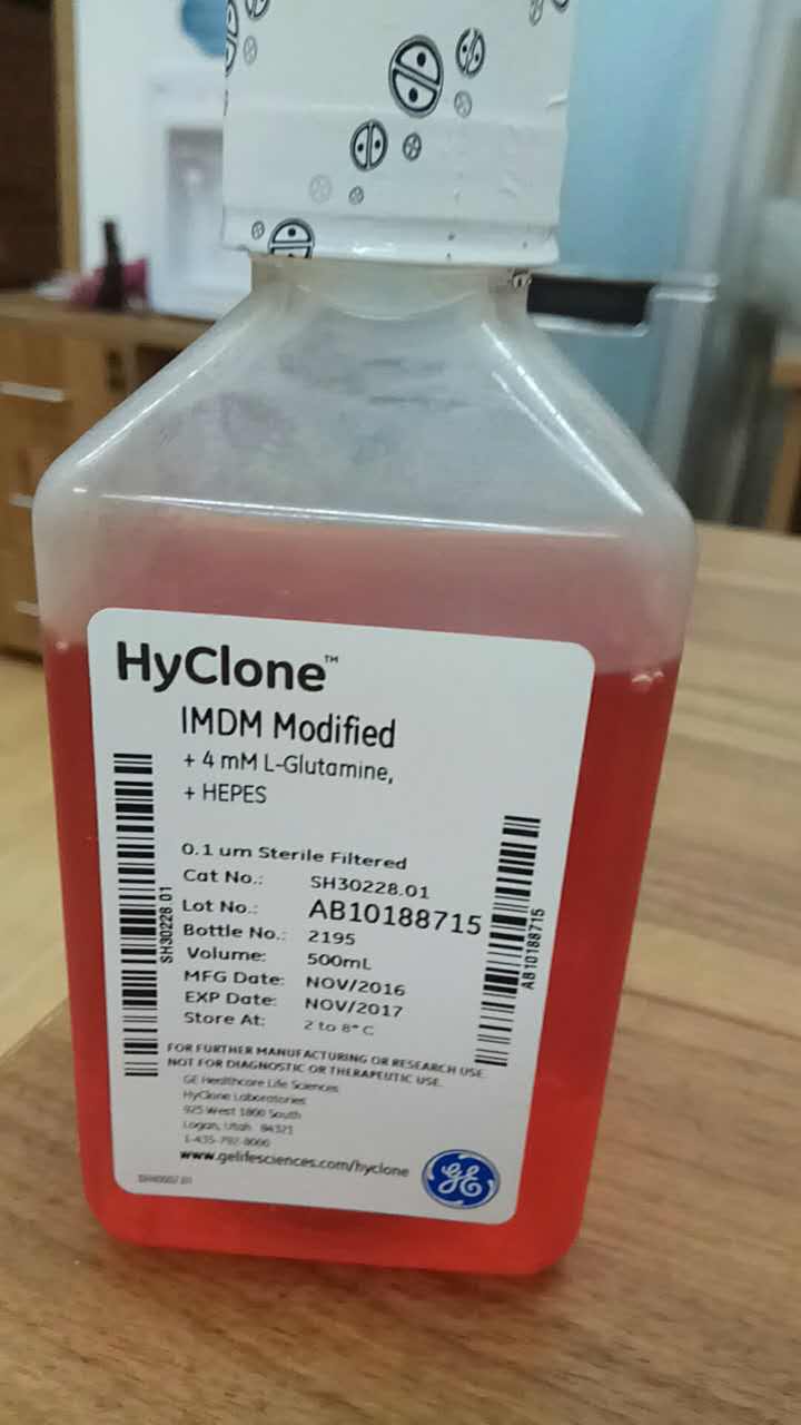 HyClone IMDM液体培养基 SH30228.01 海克隆培养基 500ml